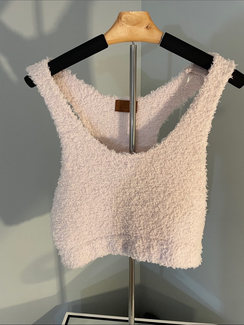 POL Plush Textured cropped Tank Top in Light Pink new unworn